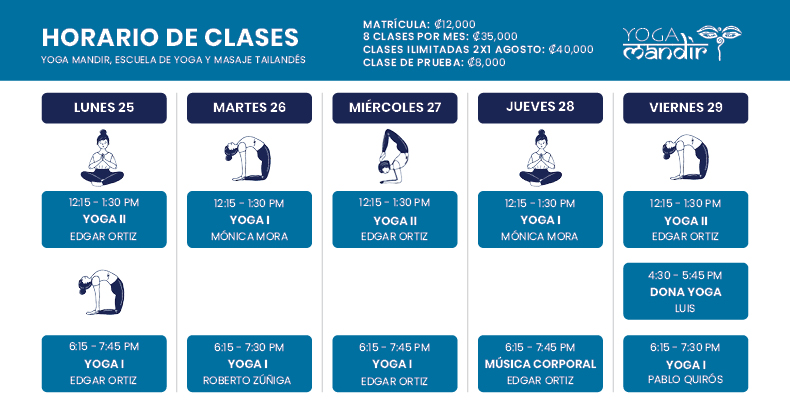 Horario Agosto